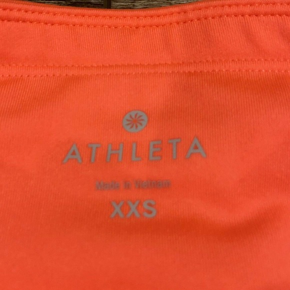 Athleta Leggings XXS Orange Neon Back Zipper Pocket Cropped - Picture 3 of 11